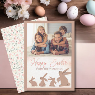 Cartes Pour Fêtes Annuelles Joli Bunny Boho Rustique Blessé Pâques