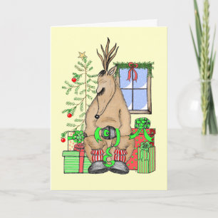 Cartes Pour Fêtes Annuelles Joli cadeau Noël Sleepy Reindeer Enveloppant