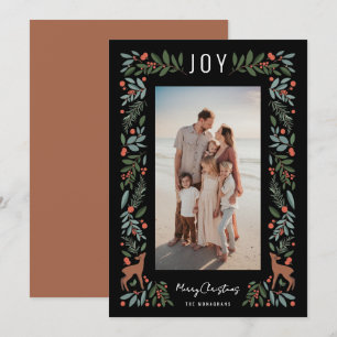 Cartes Pour Fêtes Annuelles Joli cadre Little Deer   Noir   Photo verticale