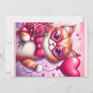 Cartes Pour Fêtes Annuelles Joli chat/chaton de la Saint-Valentin