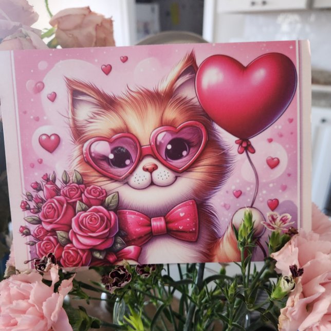 Cartes Pour Fêtes Annuelles Joli chat/chaton de la Saint-Valentin (Créateur téléchargé)