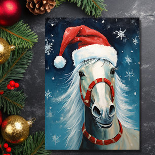 Cartes Pour Fêtes Annuelles Joli Cheval de Cartoon Portant le chapeau du Père 