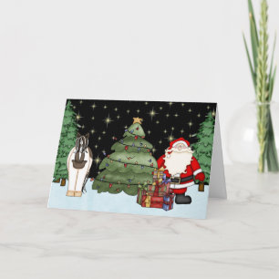 Cartes Pour Fêtes Annuelles Joli Cheval de Peinture et Santa Clause Noël