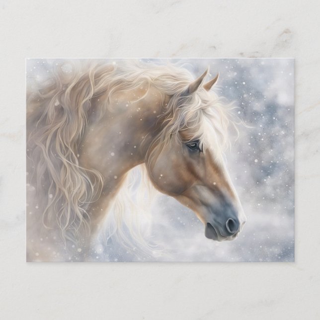 Cartes Pour Fêtes Annuelles Joli Cheval Wavey Mane Noël (Devant)