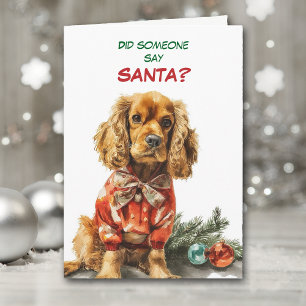 Cartes Pour Fêtes Annuelles Joli Chien Cocker Spaniel Cherche le Père Noël