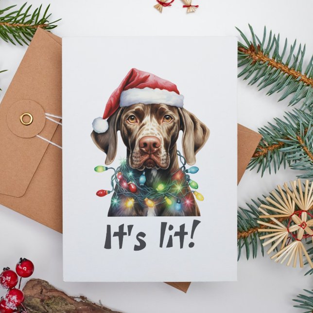Cartes Pour Fêtes Annuelles Joli chien Script moderne Aquarelle Fantastique No (Créateur téléchargé)