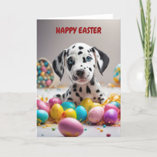Cartes Pour Fêtes Annuelles Joli chiot dalmate de Pâques