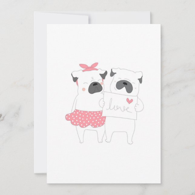Cartes Pour Fêtes Annuelles Joli Couple Amour Bouledogue Français | Amateur de (Devant)