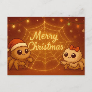 Cartes Pour Fêtes Annuelles Joli couple d'araignées de Noël