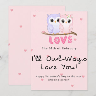 Cartes Pour Fêtes Annuelles Joli couple de hiboux pour la Saint-Valentin