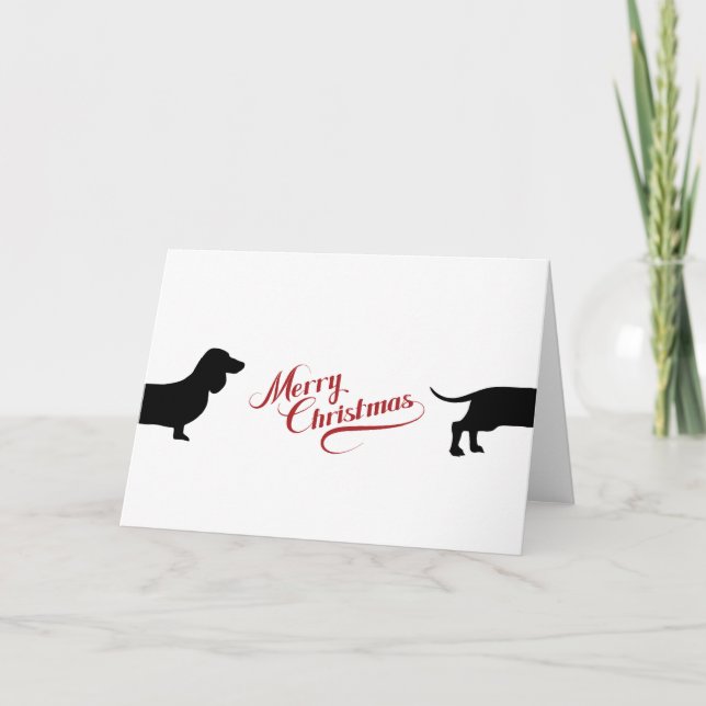 Cartes Pour Fêtes Annuelles Joli dachshund Joyeux Noël (Devant)