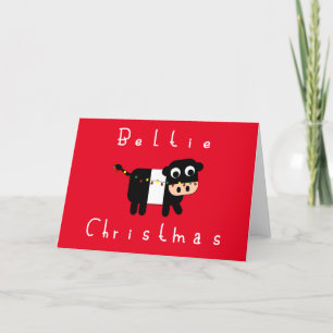 Cartes Pour Fêtes Annuelles Joli dessin Beltie Noël Ceinture Vache Galloway