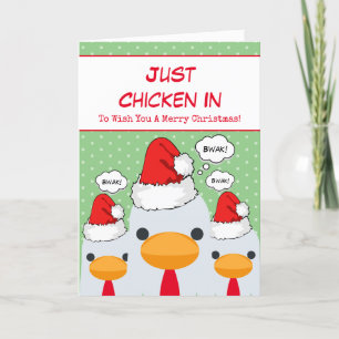 Cartes Pour Fêtes Annuelles Joli Drôle Juste Du Poulet Dans Joyeux Noël