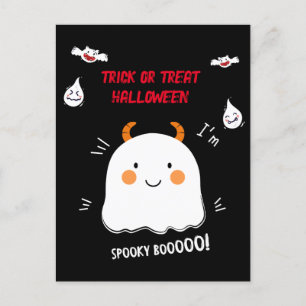 Cartes Pour Fêtes Annuelles Joli Éffrayant Boo Demon Ghost