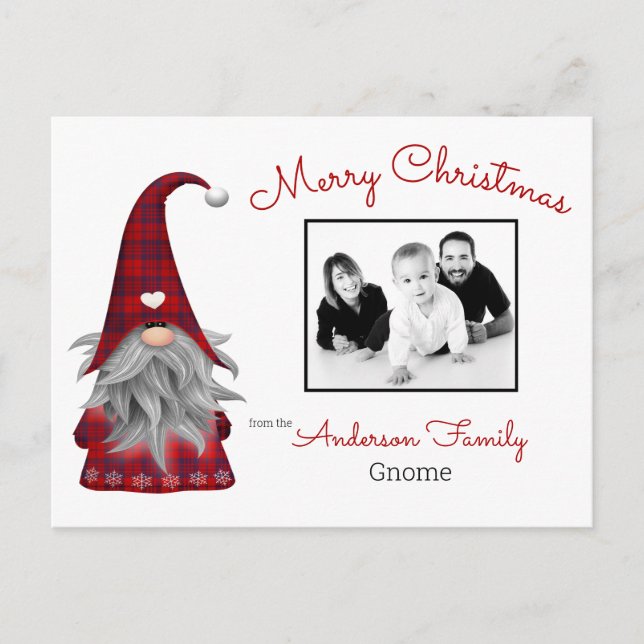 Cartes Pour Fêtes Annuelles Joli Elfe de Noël Personnalisé de Style Rustique (Devant)