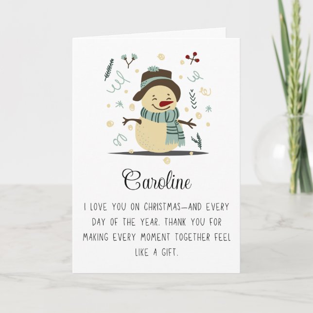 Cartes Pour Fêtes Annuelles Joli et amour Nom du partenaire Joyeux Noël (Devant)