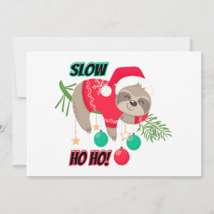 Cartes Pour Fêtes Annuelles Joli et drôle Santa's Sloth Slow Ho Ho