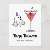 Joli fantôme d'Halloween et cocktail effrayant