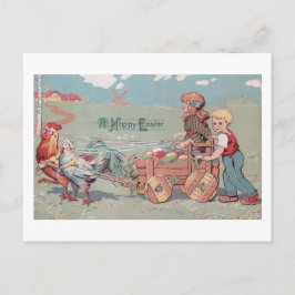Cartes Pour Fêtes Annuelles Joli ferme Vintage pour enfants avec Pâques Panier