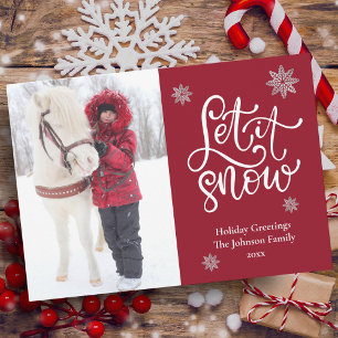 Cartes Pour Fêtes Annuelles Joli flocon de neige Laissez la neige Photo de Noë