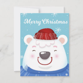 Cartes Pour Fêtes Annuelles Joli Fun Vacances Ours Polaire Joyeux Noël Ca