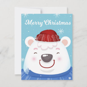 Cartes Pour Fêtes Annuelles Joli Fun Vacances Ours Polaire Joyeux Noël Ca
