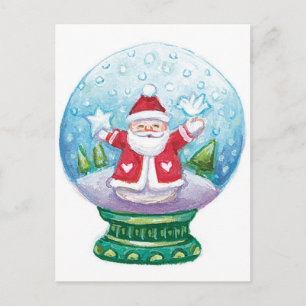 Cartes Pour Fêtes Annuelles Joli globe de neige de Noël avec le Père Noël, l'é