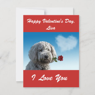 CARTES POUR FÊTES ANNUELLES JOLI GOLDENDOODLE PERSONNALISÉ POUR LA SAINT-VALEN