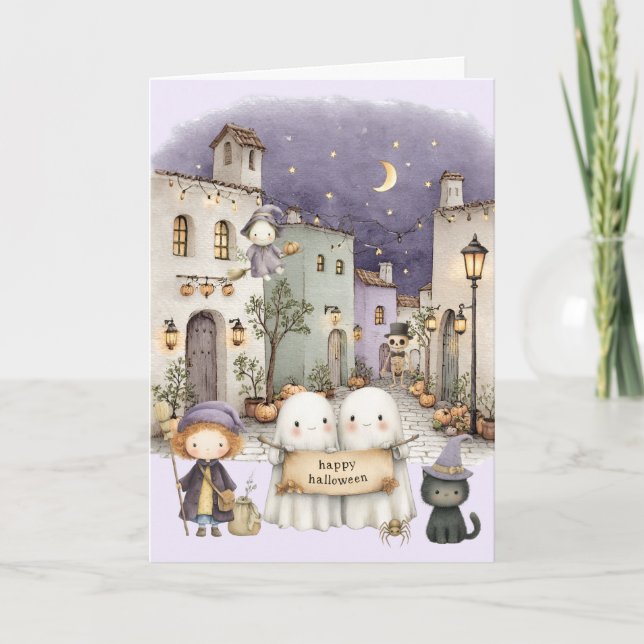 Cartes Pour Fêtes Annuelles Joli Halloween (Devant)