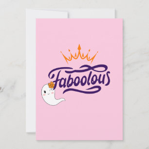Cartes Pour Fêtes Annuelles Joli Halloween, Faboolous, Joli Fantôme, Élégant 