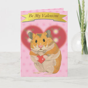 Cartes Pour Fêtes Annuelles Joli hamster doré tenant un cœur