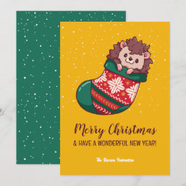Cartes Pour Fêtes Annuelles Joli hérisson en bas Joyeux Noël