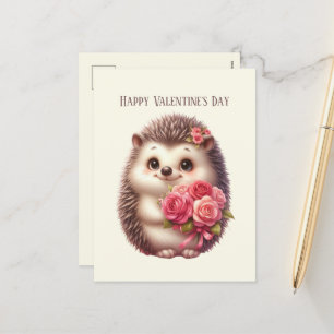Cartes Pour Fêtes Annuelles Joli hérisson enfants Heureuses Saintes-Valentin
