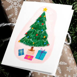Cartes Pour Fêtes Annuelles Joli Joyeux Arbre De Noël Avec Présents