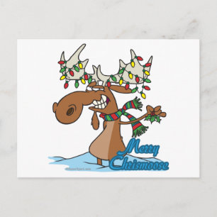 Cartes Pour Fêtes Annuelles joli joyeux chrismoose stupide orignal de noël