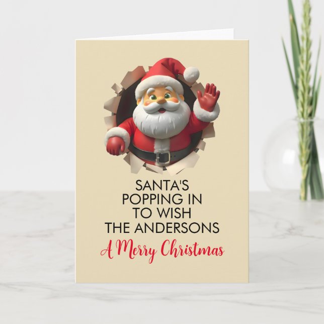 Cartes Pour Fêtes Annuelles Joli Joyeux Noël De Père Noël (Devant)