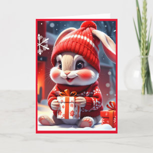 Cartes Pour Fêtes Annuelles Joli lapin de Noël