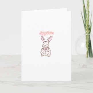 Cartes Pour Fêtes Annuelles Joli lapin de Pâques rose aquarelle