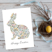 Joli lapin lapin de Pâques Fleur sauvage