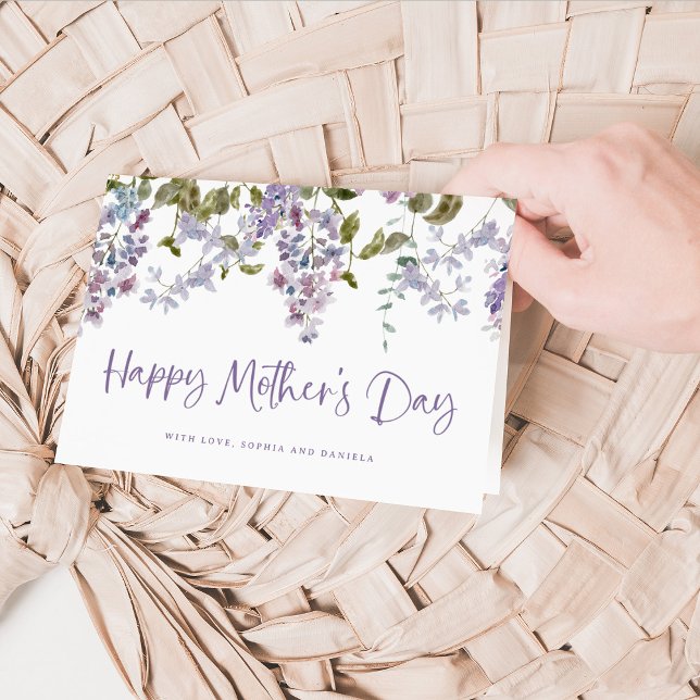 Cartes Pour Fêtes Annuelles Joli Lilac pourpre | Bonne fête des mères (Créateur téléchargé)