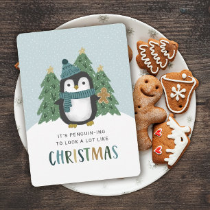 Cartes Pour Fêtes Annuelles Joli manchot drôle de manchot Noël