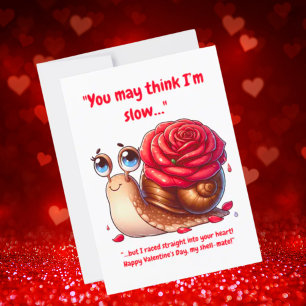Cartes Pour Fêtes Annuelles Joli Message Simple Drôle Fleur Snail Saint-Valent