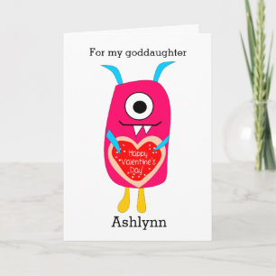Cartes Pour Fêtes Annuelles Joli Monstre Rose Valentine Godgirl
