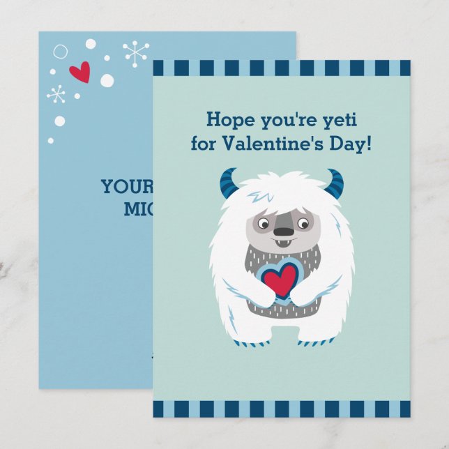 Cartes Pour Fêtes Annuelles Joli Monstre Valentine pour enfants (Devant / Derrière)