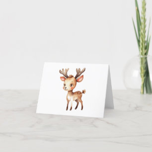 Cartes Pour Fêtes Annuelles Joli Noël adorable Reindeer 6 BLANC