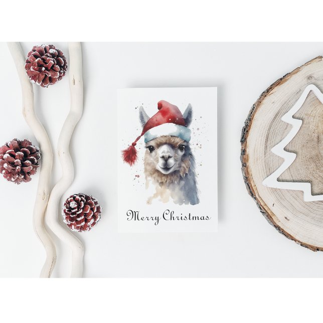 Cartes Pour Fêtes Annuelles Joli Noël Alpaca, coutume (Créateur téléchargé)