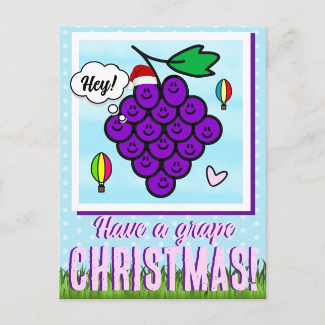 Cartes Pour Fêtes Annuelles Joli Noël au raisin Temecula (Devant)
