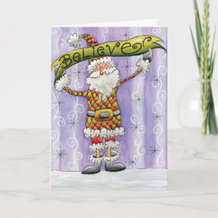 Cartes Pour Fêtes Annuelles Joli Noël de dessin animé, je crois au Père Noël