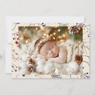 Cartes Pour Fêtes Annuelles Joli Noël Foliage et bébé photo