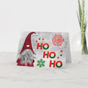 Cartes Pour Fêtes Annuelles Joli Noël Gnome Flocon de neige
